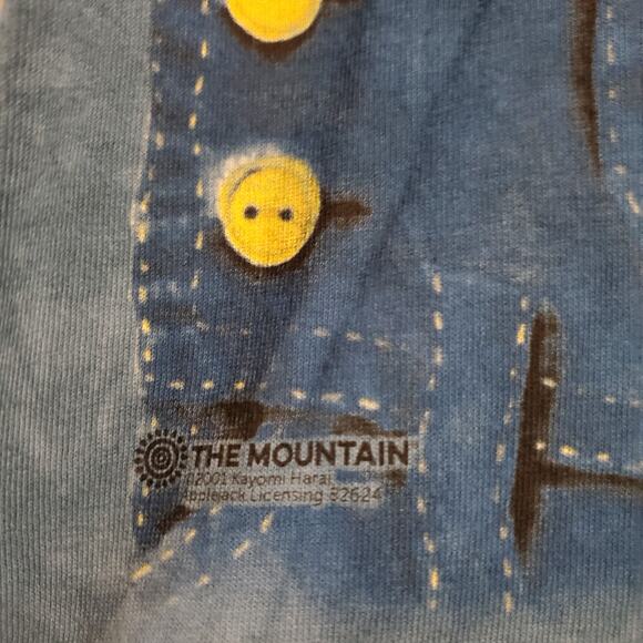 The Mountain Mens Overall Cat Short Sleeve Blue Tie Dye T-Shirt Size 2XL Kitten - Picture 4 of 8